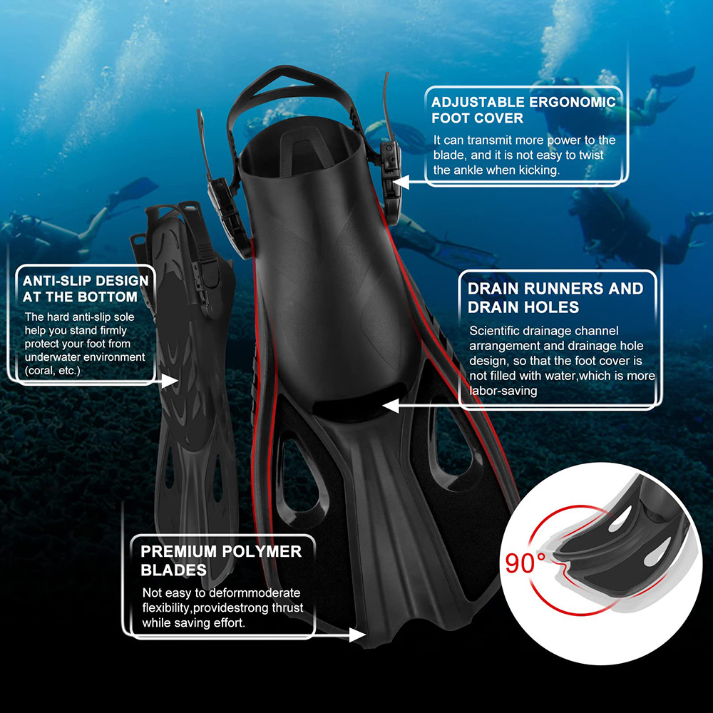 Snorkel Fins - Short Adjustabl - Snorkel Dry Top 评论和价格