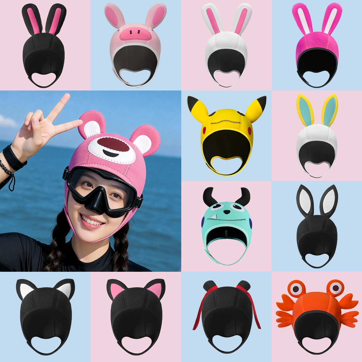 3mm Neoprene Cute Cartoon Ther - Aquatic Sports Cap 评论和价格