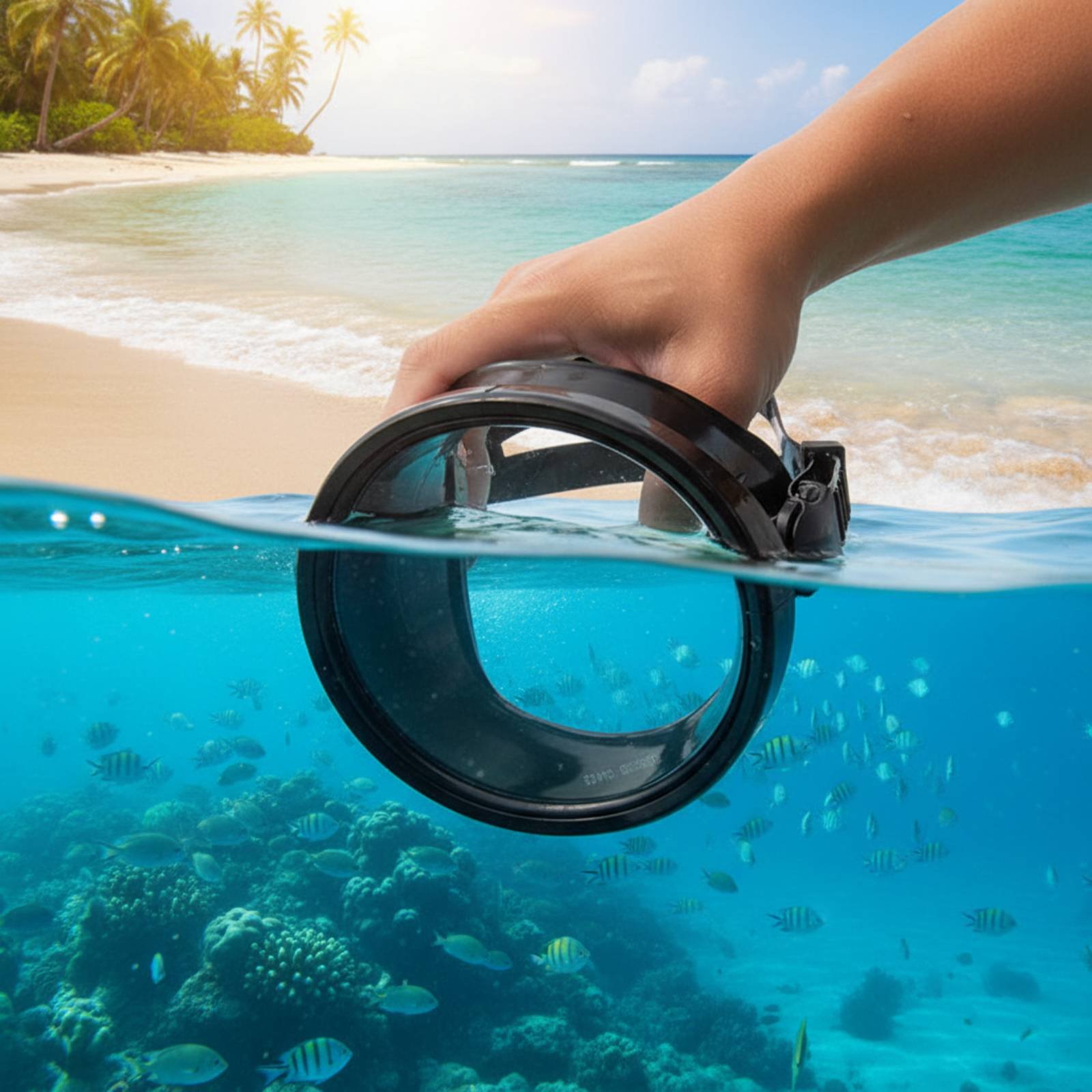 Adult Freediving Mask Tempered - Snorkel Dry Top 评论和价格